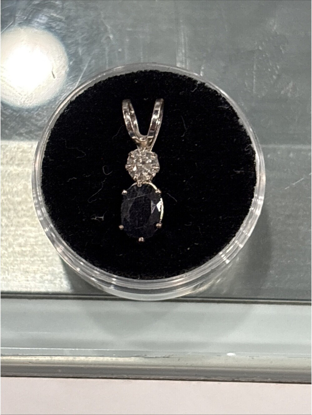Gold Plated Pendant With Sapphire And Cubic Zirconia Stones